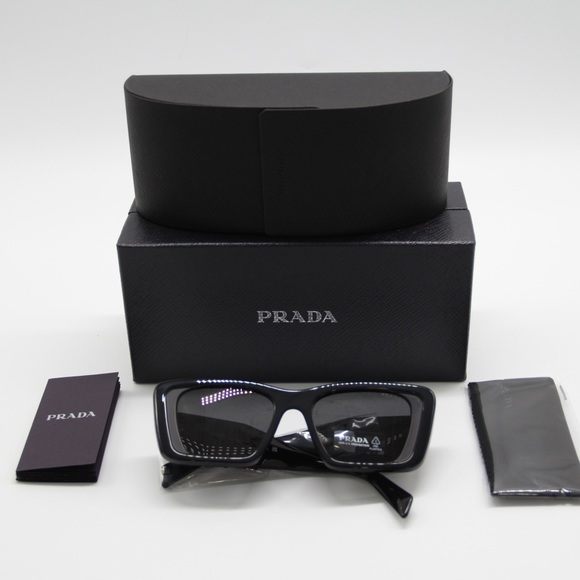 NEW PRADA CAT EYE SUNGLASSES PR08YS 1AB5S0 NEW EYEWEAR PRADA SPR 08Y BLACK - Picture 12 of 12